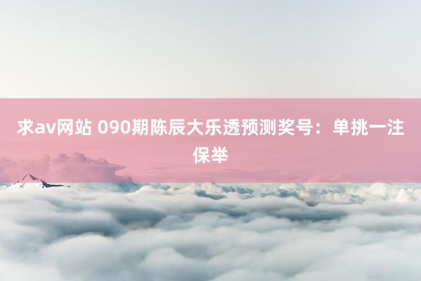 求av网站 090期陈辰大乐透预测奖号：单挑一注保举