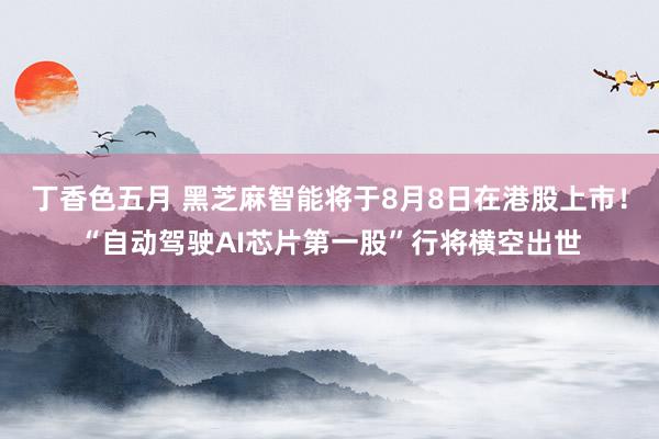 丁香色五月 黑芝麻智能将于8月8日在港股上市！“自动驾驶AI芯片第一股”行将横空出世