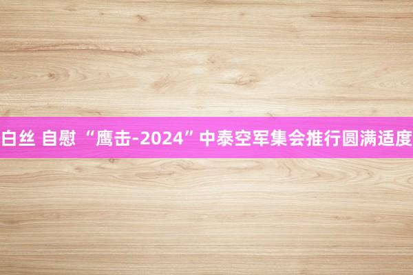 白丝 自慰 “鹰击-2024”中泰空军集会推行圆满适度