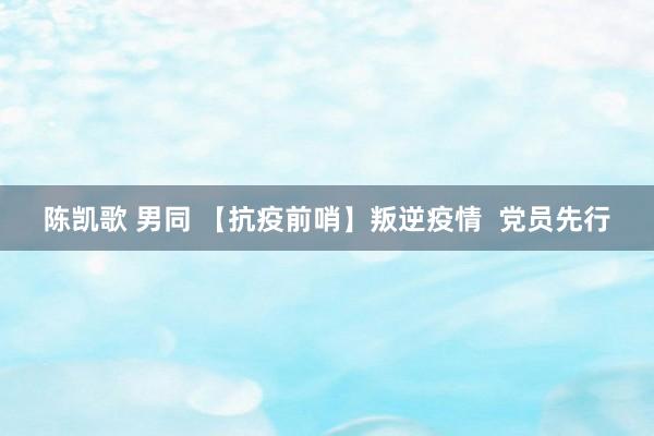 陈凯歌 男同 【抗疫前哨】叛逆疫情  党员先行