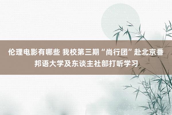 伦理电影有哪些 我校第三期“尚行团”赴北京番邦语大学及东谈主社部打听学习